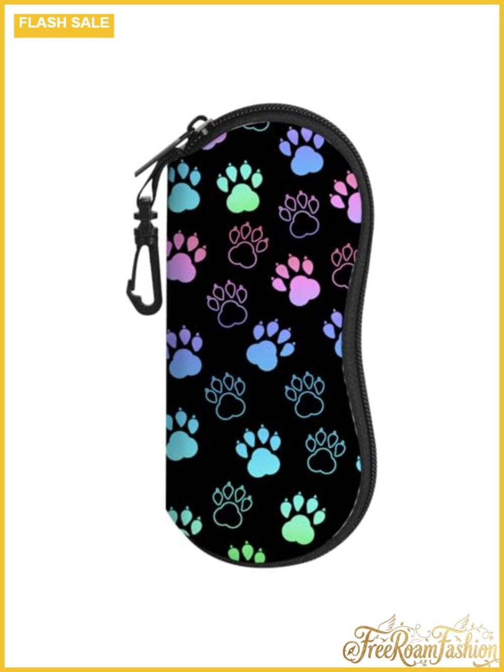 Neoprene Zipper Eyeglass Case with Belt Clip, Portable Sunglasses Soft Case